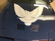 Positioning the Firebird decal.