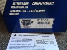 The spec sheet for a the 8112-5A alternator.