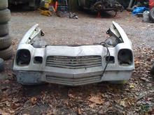 1980 Z28 front clip
compete with heat extractors, and front fender flares and center spoiler