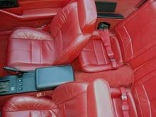 All the interior needed was a good cleaning. The leather is in very nice shape! AND IT'S SCREAMING RED IF YOU HADN'T NOTICED!