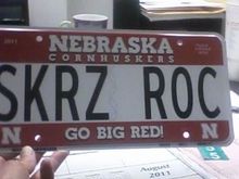 I couldn't stand the new green and yellow plates, so I had to go with customized plates and had to represent my Huskers!