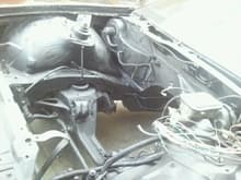 My engine bay after undercoating it