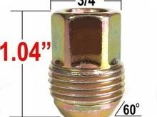 1982 - 2002 Firebird Lug Nut - Gold Cadmium Plated - OE Style GM 12mm 1.50 Type Lug Nut with External Threads