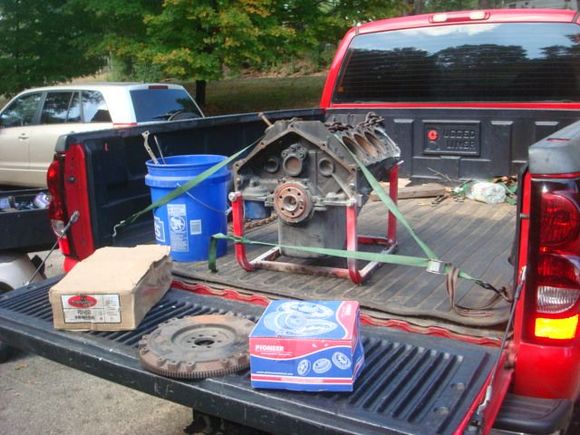5.7 short block from an Iroc, will only be using the block for the 302 build. Also a set of TRW forged 11 to 1 pistons for it, flywheel and balancer.