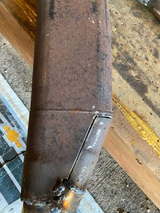 Made a transition on the oval pipe itself by cutting a wedge out of it