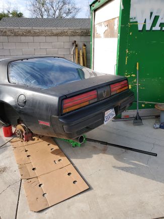 rear end being removed to be put into the 84