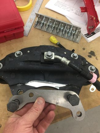 Post machine with bracket for comparison 