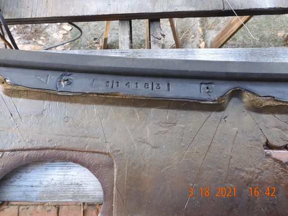 This number was on the underside of my dash,  wondering if the 8/3 was for 1983?  Kinda cool.  Covered by vinyl now...