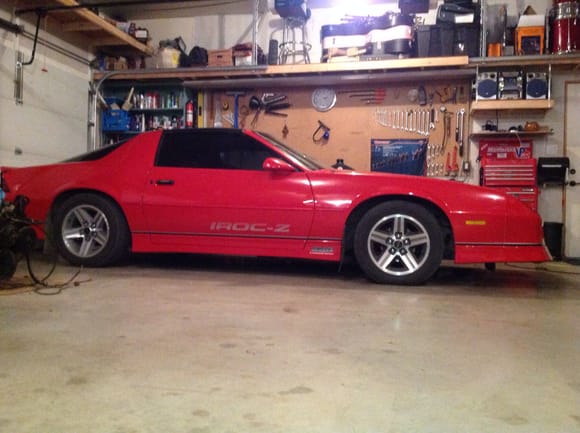 1987 iroc lowered 1.6" front and 1.3" rear using the eibach