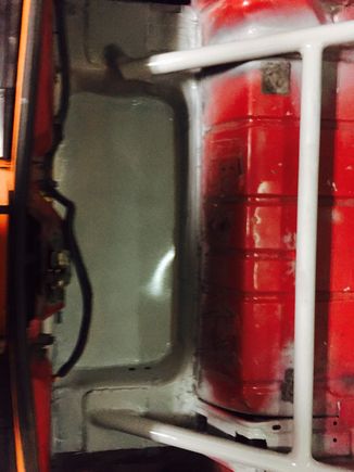 This is unrelated, but I took about 5 inches out of the trunk to make some room. You can't even tell, and there's so much more space under the car! Now I have a good place for the fuel pump