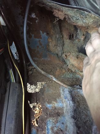 Drivers side floor pan before