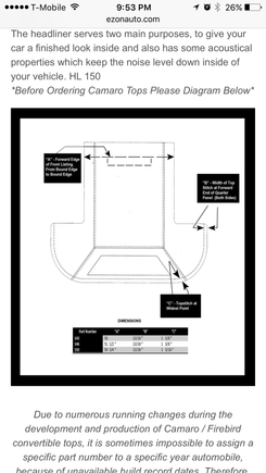 Measurement from e-z on auto tops