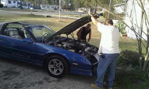 Had my neighbors working on my car! lol