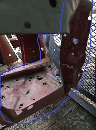 Circled in Blue, the repair that must be done