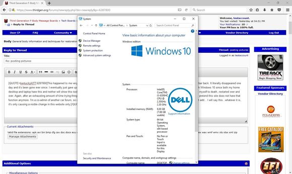 Toolbar in Firefox on Win 10