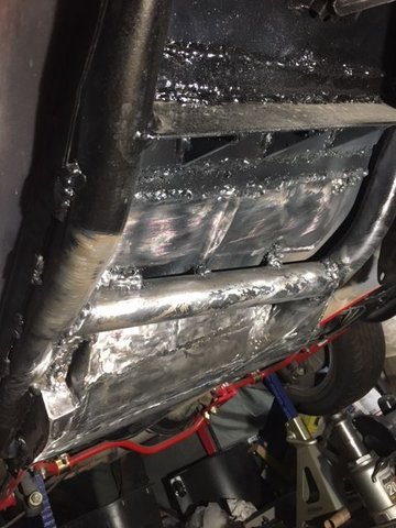 Passenger lowered floor welded in (looking towards rear of vehicle) 