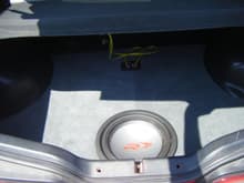 Installed stereo. Alpine deck, speakers, tweets, wiring, sub, and amp
