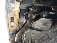 Looking up at trailer hitch