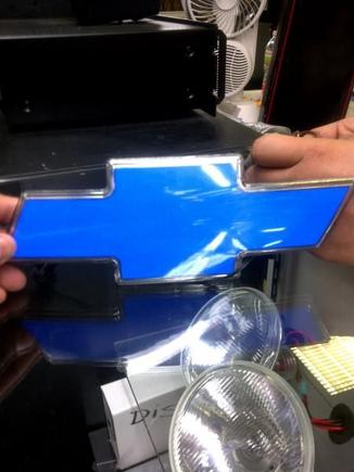 My NEW GRILL Emblem! It's lit up Blue!