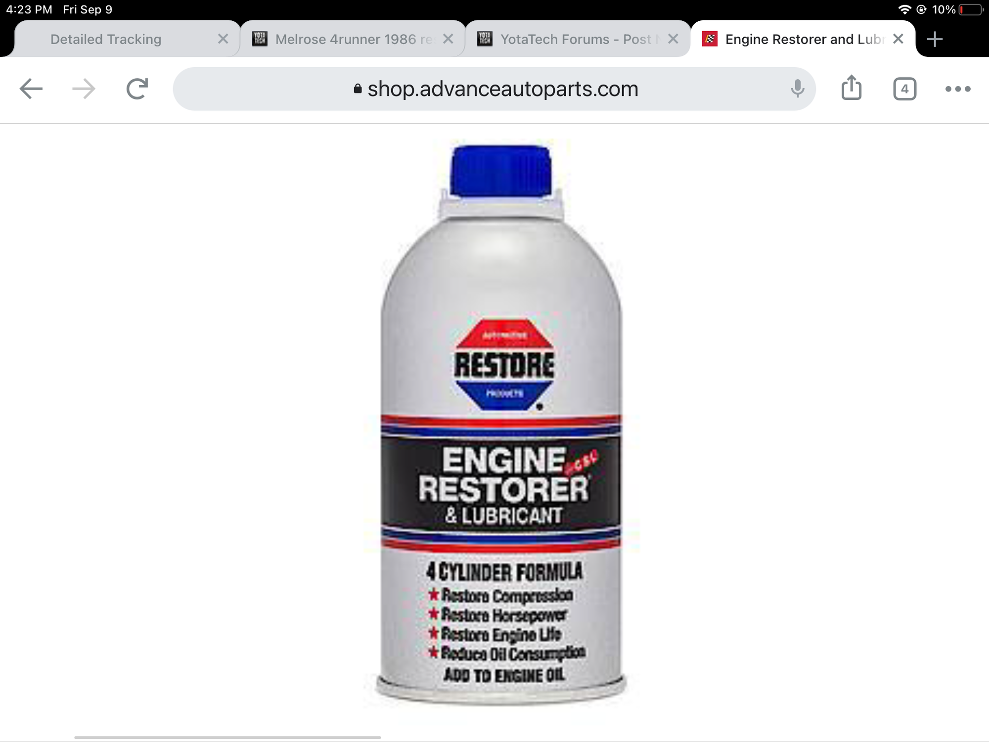 The effect of Engine Restorer on my 22re YotaTech Forums