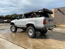 Rear view.  Sits almost level.  