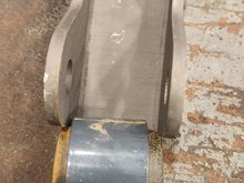 I tried pinching the bushing closer together but that wasn't gonna happen. These are most likely temporary till we get the blocks ppaced in the rear and the truck breaks in the leaf springs. Once all that happens the correct size can be ordered.
 With that i took portaband and just one of the bushimgs down slightly.