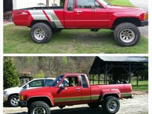 When i first got it to when i fixed up the bed and rust and gave her some new clothes