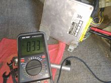 Throttle angle voltage signal read at ecu.