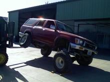 Flexing for the first time. About 2 feet off the ground
