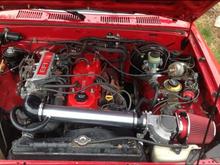 After, painted valve cover/intake, installed cold air intake!