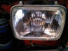 Closeup of H4 conversion headlights for my 89 4runner, purchased for $20 off ebay with the h4 bulbs!