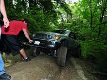 jeep eater. high centered on a rut