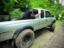 jeep eater makin the friends eat some tree