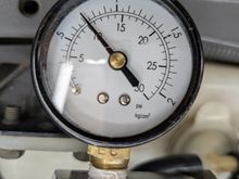 Pressure test gauge -- be careful not to overpressure from the schrader valve