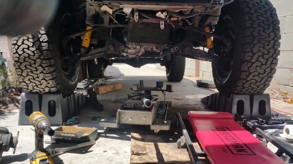 Everything back in, again, the tranny jack was invaluable here!