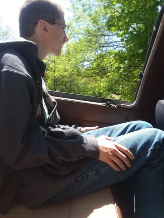 First time someone else rode in back.  The top has only been off sin March,  ha ha!