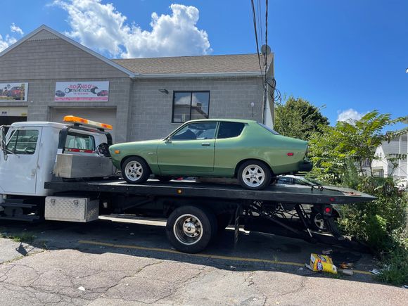 Circa 1979 Datsun. A rare car these days.
