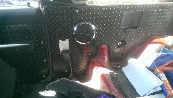Mocked up front with the Diamond Plate Vinyl tucking into the pinch molding