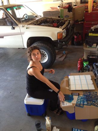 had some help then got bored and got to work on her own projects
