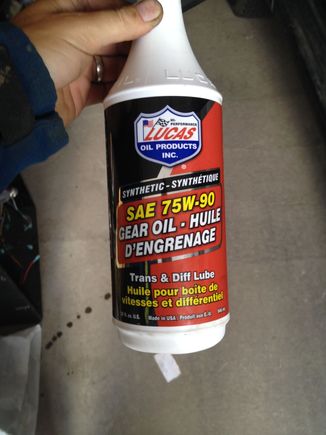 I used LUKAS oil for this change.  75/90 and one container of the heavier stuff 75/140.
