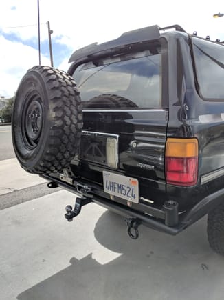Looks great!
Oh. Also, the license plate holder bracket didn't come with hardware to mount on to swing arm. And although they included  lug studs for the tire carrier they did not include the lugnuts. So a trip to home Depot and a trip to AutoZone for the hardware.