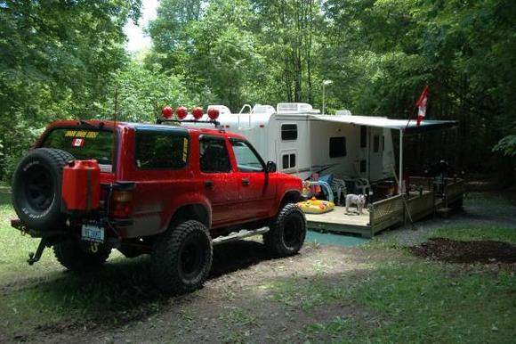 At the campsite.