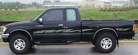 Just starting to take off the stickers from the side of my truck.  They dont make them anymore!