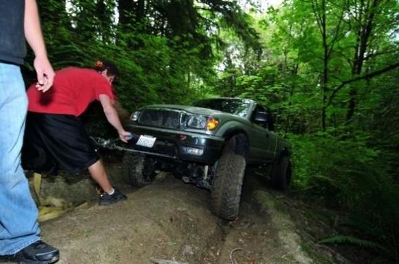 jeep eater. high centered on a rut