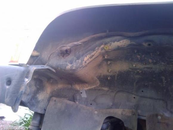 Inside of the fender well.