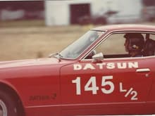 My wife Debbie racing our 1973 240 Z in 1979.