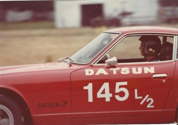 My wife Debbie racing our 1973 240 Z in 1979.