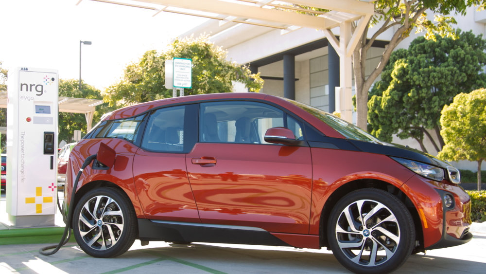 BMW i3 at DC fast-charging station