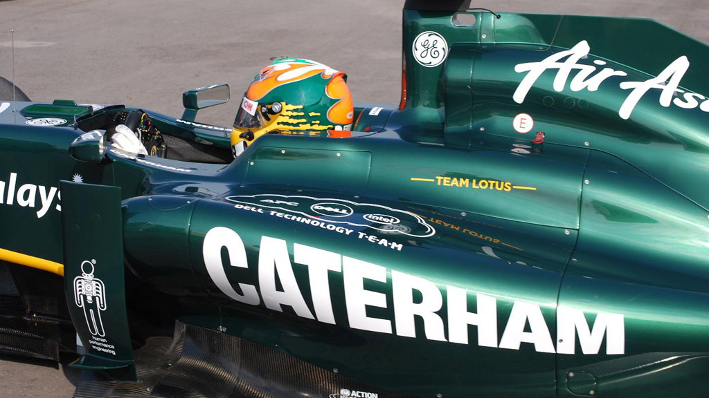 Team Lotus F1 car with new Caterham livery 