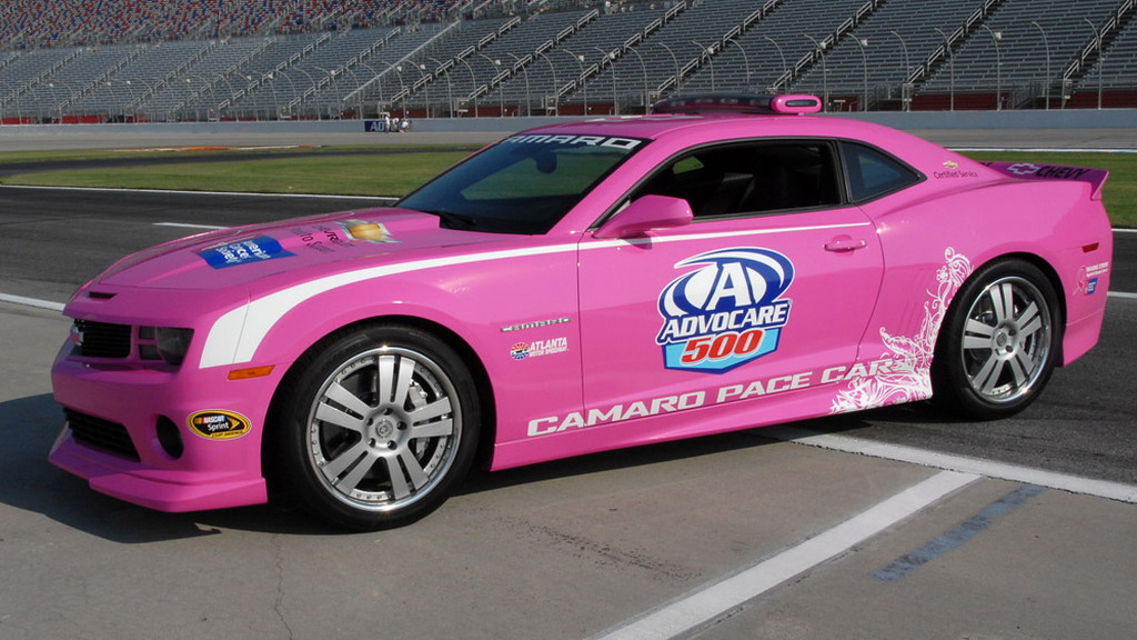 Pink Camaro NASCAR Pace Car helping support the American Cancer Society